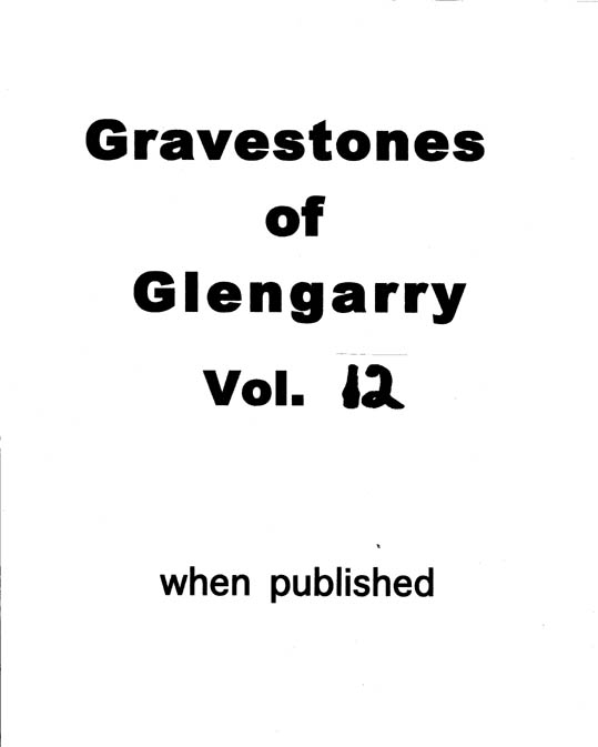 Gravestones of Glengarry v.12